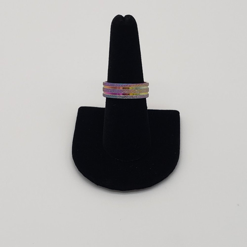 Rainbow, Rhinestone Ring Sz10